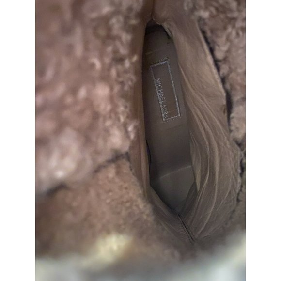 MICHAEL KORS Chocolate Brown Leather & Shearling Fold-Over Knee High Boots - 8.5 - Picture 9 of 10